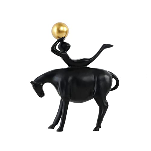 Statue homme au ballon art moderne noir pour sublimer un salon vide