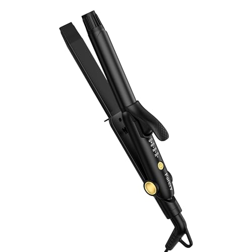 Farery Curling Iron 1 Inch & Flat Iron, 2-in-1 Europe Compact Travel Size Curling Wand, Dual Voltage...