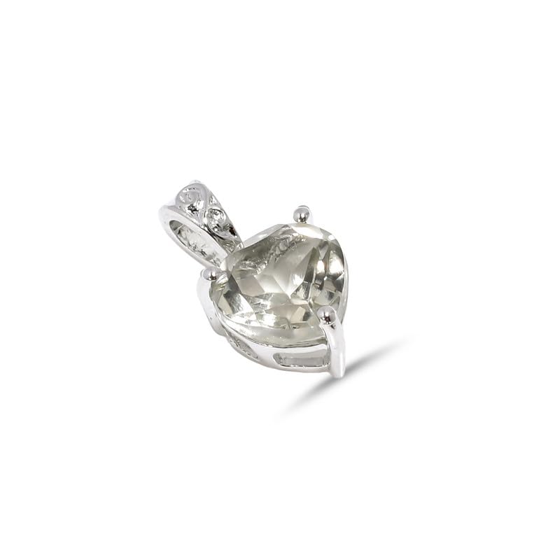 Pendentif améthyste verte argent 925 anti ternissement bijou fait main hypoallergénique