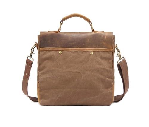 Vintage Leather + Canvas Men Briefcase Business Bag Men Office Bag Male Canvas Briefcase Attache Case Document Tote4