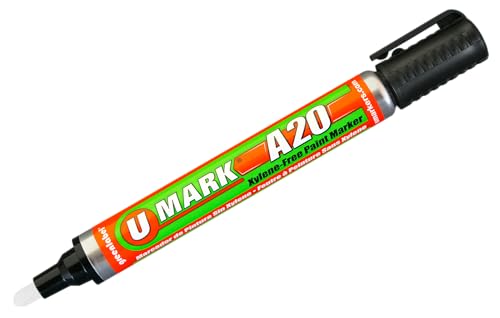 U-Mark A20 Xylene-Free Paint Marker With Reversible Tip Black (Pack of 12) 10701