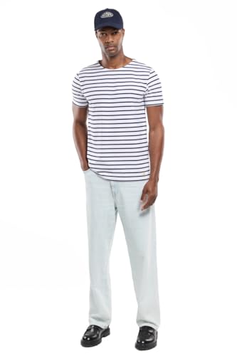 Armor Lux Men's Hoedic T-Shirt Not Applicable, Multicolour (Blanc/Navire 400), X-Large