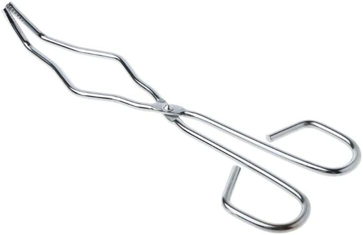 Miniatura 6 de Pinza para crisol de 13.8 pulgadas, pinzas de crisol de acero inoxidable, pinzas de crisol de grado profesional para laboratorio, industria