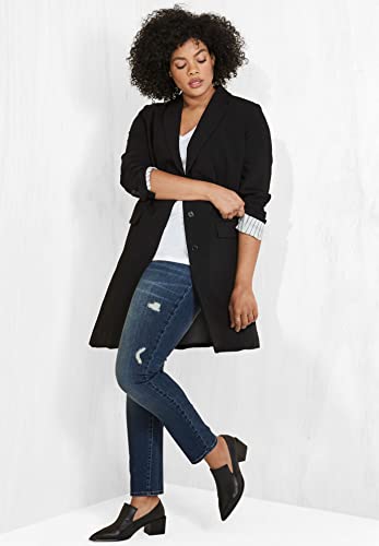 ellos Women's Plus Size Long Boyfriend Blazer Relaxed Fit Jacket Work & Casual4