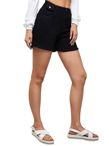 Image of Dolce Crudo Women's Regular High Rise Stretchable Denim Shorts