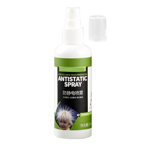 Spray estático: pulverización antiestática, 100 ml de protección contra la electricidad | Actualización de tela, eliminador de olor, formato de viaje de spray de viaje, elimina el agarre estático, el