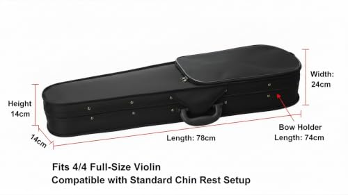 Image of BLUE PANTHER Hard Violin Case for 4 /4 Full Size Violin | Lightweight Protective Carry Case with Bow Holders, Rosin Pocket, Soft Cushion Interior & Strong Zip Closure