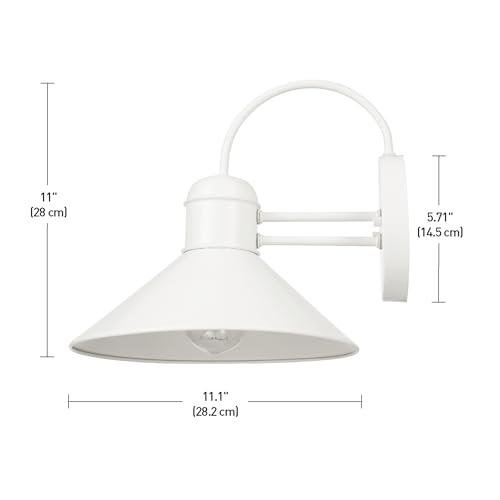 Image of Globe Electric 44388 Novogratz x Globe Maxwell 11 inch Outdoor Wall Sconce, Matte White