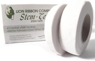 FLORIST SUPPLIES White Stem Tape 90 feet x 13mm. Stem - Tex. For Corsages, Bouquets, Flowers, Arrangements and Crafts, Sugar Craft etc