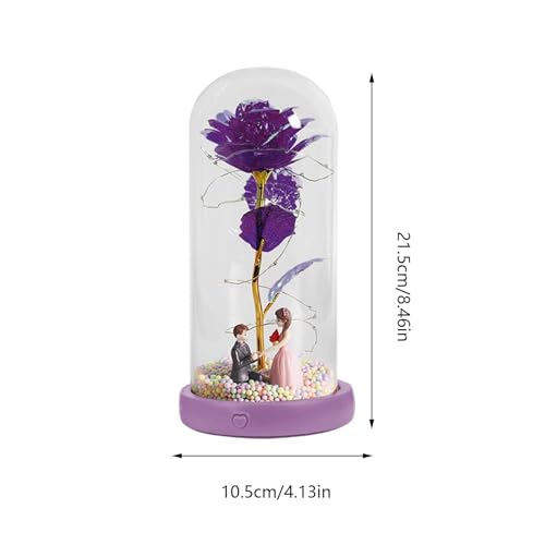 Lámpara de flores artificiales de alta calidad con cúpula protectora y luces LED elegantes 5