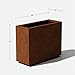 Veradek Corten Steel Series Span Planter - Tall Rectangular Metal Planter for Outdoor Porch/Patio | Naturally Rusting Steel for All-Weather Use | Modern Rustic Décor for Tall Plants, Flowers, Trees