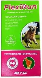 SkyEc FlexiRun Hip & Joint Support Tablets for Dogs | Enriched with Collagen, Glucosamine, Chondroitin, MSM & Hyaluronic A... Price In India