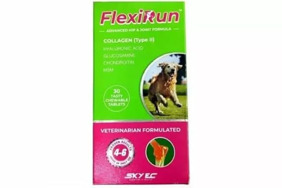 SkyEc FlexiRun Hip & Joint Support Tablets for Dogs | Enriched with Collagen, Glucosamine, Chondroitin, MSM & Hyaluronic Acid | Promotes Joint Mobility & Flexibility | 30 Chewable Tablets-image-9