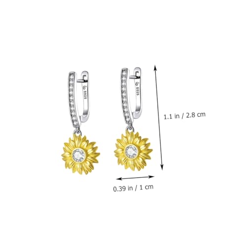 Pendientes de girasol para vestidos de verano joyas de plata Healeved 2