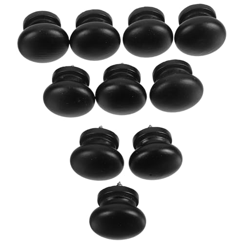 KICHOUSE Pomos Redondos de Madera Natural 33 MM para Cajones y Armarios, 10 Tiradores Autorroscantes Ideales para Muebles de Cocina y Tocador