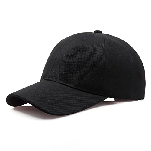 Gorra Unisex de Tamaño Ajustable con Velcro para Hombre y Mujer, Gorra de Béisbol Lisa Básica - Gorra Negra, Azul, Beige [Transpirable y Resistente] - Diseño Clásico (Negro)