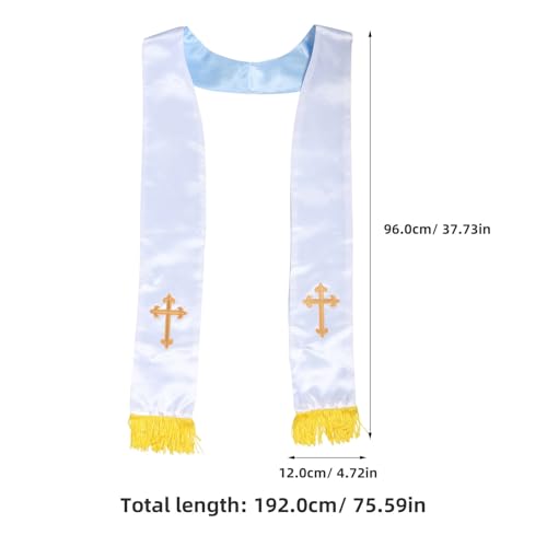 Pañuelo de cruz GLEAVI azul tejido fácil de limpiar para bodas e iglesia 2