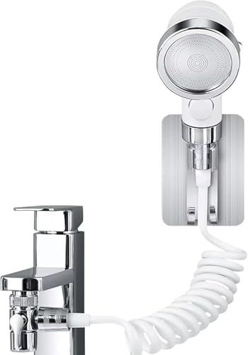 Alcachofa de ducha, 3 tipos de chorro, cabezal de ahorro de agua, cabezal de lluvia con boquillas de silicona autolimpiables, ajuste con una sola mano, cabezal pulverizador grande, bajo