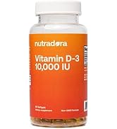 Nutradora D3 Vitamin 10000 IU Softgels - Vitamin D Supplements for Women and Men with Immune Supp...
