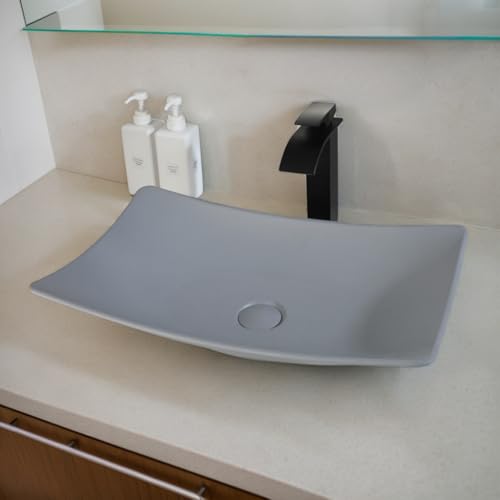 22x14 Grey Stone Resin Vessel Bathroom Sink