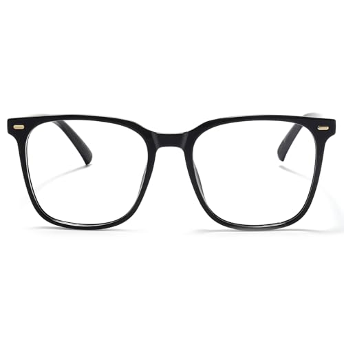 Image of Oversized Square Blue Light Blocking Glasses for Women Men, Anti-Fatigue Computer Monitor Glasses Reduce Eye Strain