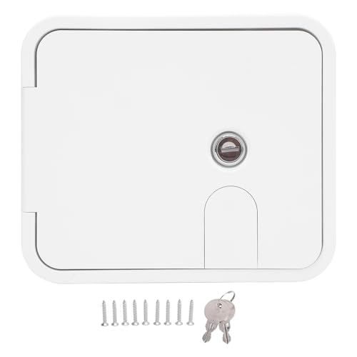 Haofy Stromkabelklappe für Wohnmobile, Bündig Montiertes Design, Widerstandsfähig mit Schloss und Schlüsseln aus Edelstahl, 180-Grad-Öffnung für Wohnmobile, Anhänger, Yachten und Mehr