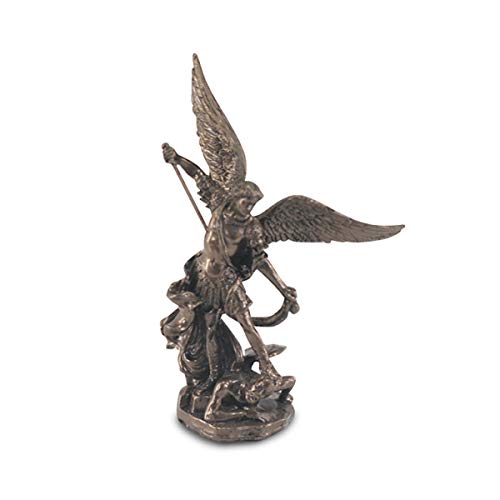 CAPRILO. Figura Decorativa Mitológica de Resina Bronce Arcángel