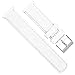 BARTON WATCH BANDS Quick Release Top Grain Leather Watch Band Strap, White Leather & Stitching, 22mm