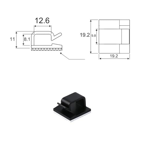 20 Piezas Clip Organizador de Cable de Nylon para Cable de Ratón Auriculares Abrazadera de Alambre Gancho para Gestión de Cables Bajo Escritorio miniatura 2