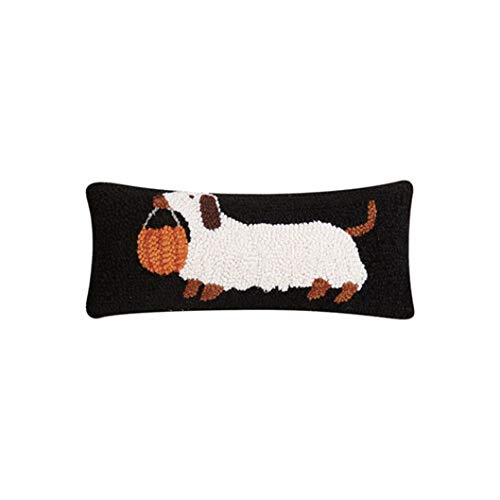 Peking Handicraft 31TG833C05OB Halloween Dachshund Hook Pillow 12-inch Length