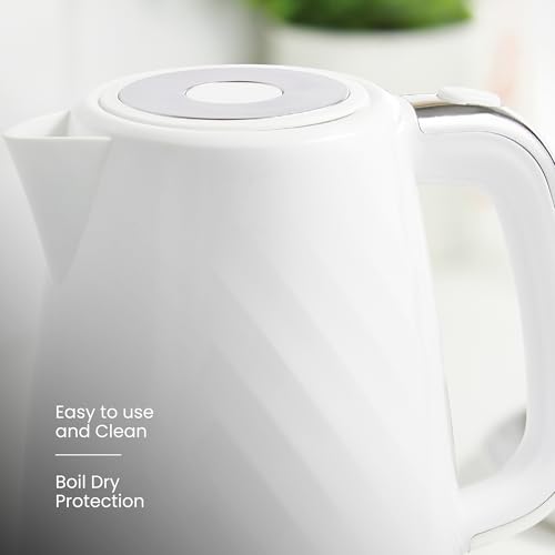 Image of Tower Premium Windsor Electric Kettle 1.7L, 1350W | Strix Controller, Rapid Boil in 45 Seconds, Auto Shut-Off, Boil-Dry Protection, 360 Power Base, Water Level Indicator, 2.5 Year Warranty (White)