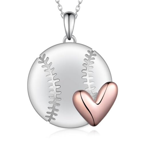 Volleyball/Softball/Basketball/Baseball/Golf Necklace 925 Sterling Silver Sport Pendant Necklaces Jewelry Gifts for Women Men Sport Lovers