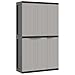 FWIKDUN Outdoor Storage Cabinet with Adjustable Shelves 4 Pieces Large Capacity 100% Polypropylene Gray and Black Design for Garden Tools