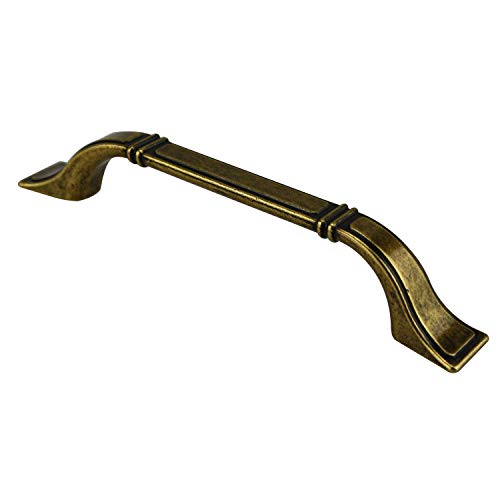 Gamet Möbelgriff Schubladengriff Schrankgriff aus Metall - Antik Messing - Lochabstand 128 mm Cover