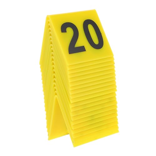 BRIGHTFUFU 20pcs Double Sided Acrylic V-shaped Table Numbers for Crime Scene Restaurant Cafe