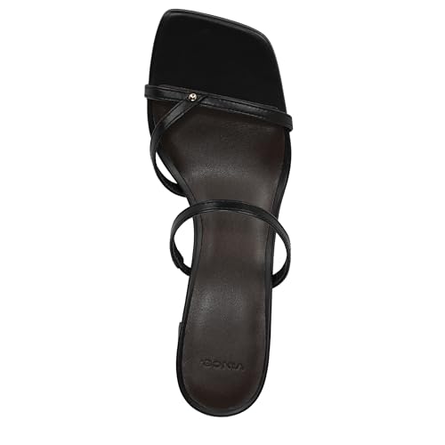 Vince Femme Ona Sandale à Talon Nu-Pieds Cuir Noir