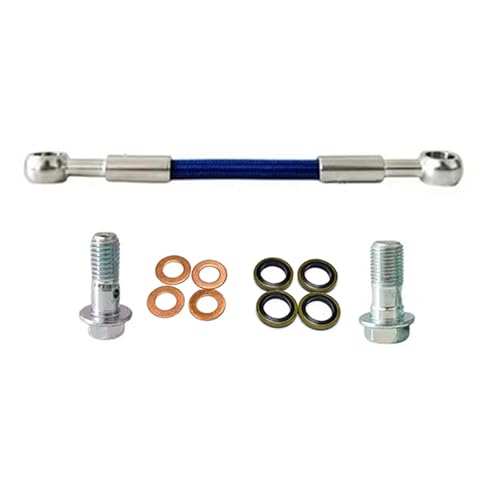 Manguera de embrague azul trenzada M8 M10 de 40cm para eliminar la fatiga en frenadas de moto