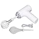 Elektrischer Schneebesen, Handmixer Hand-Eierbesen, Kabelloser Elektrischer Küchen-Handmixer 3-Gang-Mixer für Cappuccino, Matcha, Matcha für Teig, Eier, Teig, Sahne (WHITE)