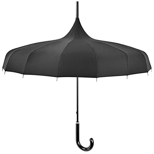 Kung Fu Smith Vintage Black Parasol Umbrella, Victorian UV Protection Rain Umbrella Parasol for Women and Girls