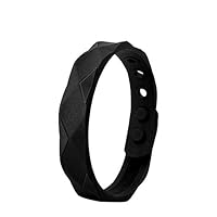 Power Ionics Silikonarmband Schwarz für Damen & Herren, 24 cm, 5 verstellbare Löcher, wasserdicht, sporttaugliches Design