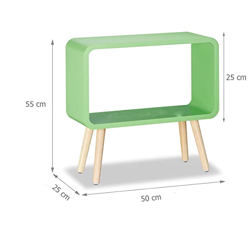 Image of Device Bas With Brown Art Shoppee Bookcase Nightstand Side End Table Bedroom: Night Stand Bed Side Coffee Table Living Room Bedside Small Spaces Magazine Stand With Storage Engineered Wood (Green)