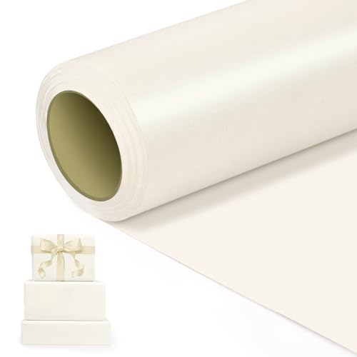 Off White Wrapping Paper, 30 Inch X 33 Feet, Solid Color Pearly-Lustre