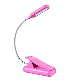 VAVOFO Rechargeable Book Light for Reading in Bed Kids, 7 LED Reading Light with 9-Level Warm Cool White Daylight, Eye Care Lamp with Power Indicator for Bookworms (Rose)
