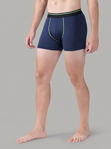 Image of TECHNOSPORT Men's Colorblock Trunks Underwear with ElastoLITE 4 Way Stretch Lightweight Breathable Moisture Wicking Soft Anti Odour Anti Microbial Comfort Fit Boxer Briefs Innerwear for Men