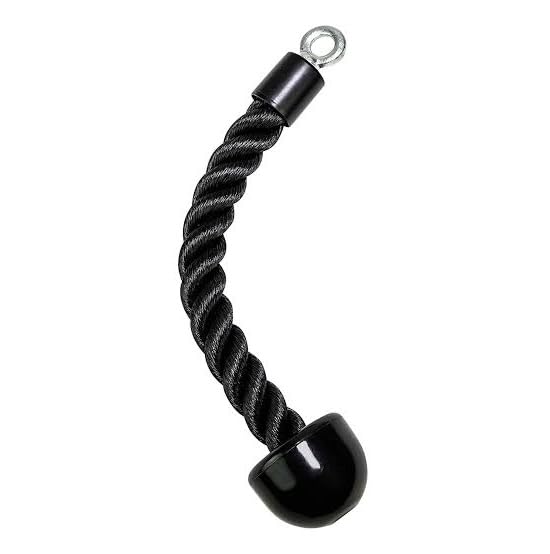 GYM HANDLES - Heavy-Duty Cable Attachment/Grip & Without Grip for Strength Training for Biceps, Triceps, back, etc (SINGLE TRICEP ROPE)-image-44