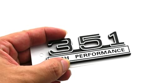 Image of 2pcs 351 5.8 Liter Engine High Performance Emblems Badge 3D Decals Stickers Cars Trucks (Chrome Black)