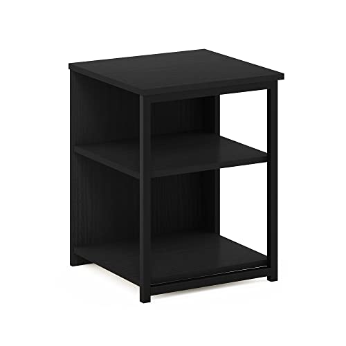 Image of Furinno Camnus 3-Tier Metal Frame Side Table, Open Shelf, Dark Americano