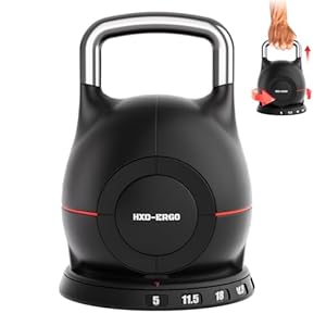 7-in-1 Adjustable Kettlebell, Quick-Adjust Kettlebell for Strength Training, 5-44 LBS Adjustable Weights for Home Gym