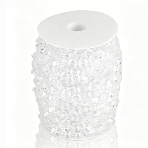 Perles en Cristal Transparent Acrylique, Perles en Cristal Transparent, Guirlande de Rideau, Rouleau de perless de Diamant pour Bricolage, Rideau de chaîne de...