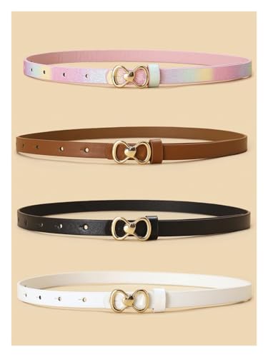 Fashion Women's Double Circle Buckle Belt Jeans Dress Decorative Belt All Seasons Universal3